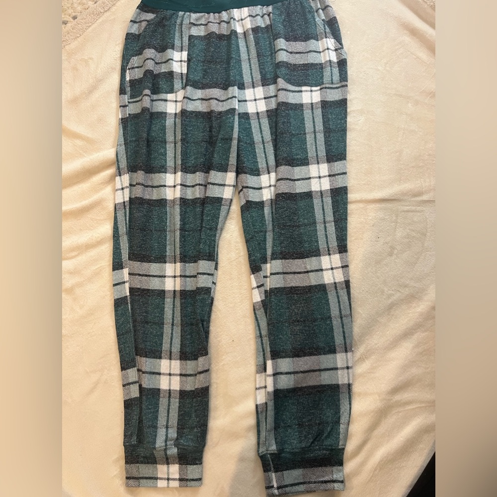 PINK Green Plaid Sleep Pants
